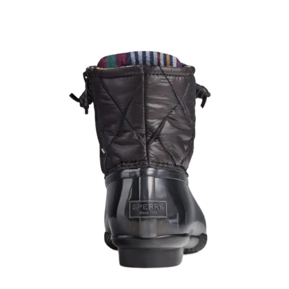 Sperry Women's Quilted Black Rain Boots